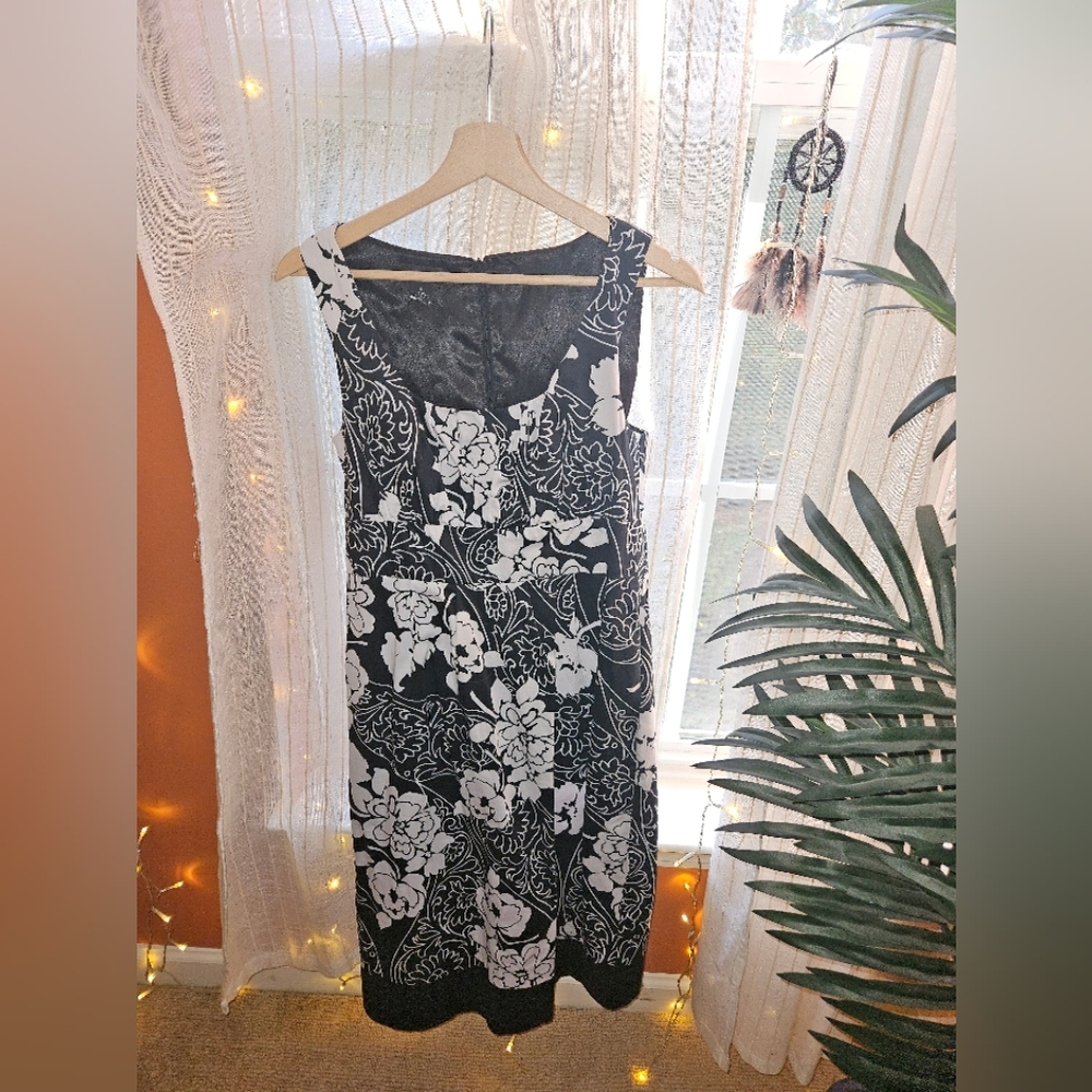 Black Embellished Knee-Length Dress
